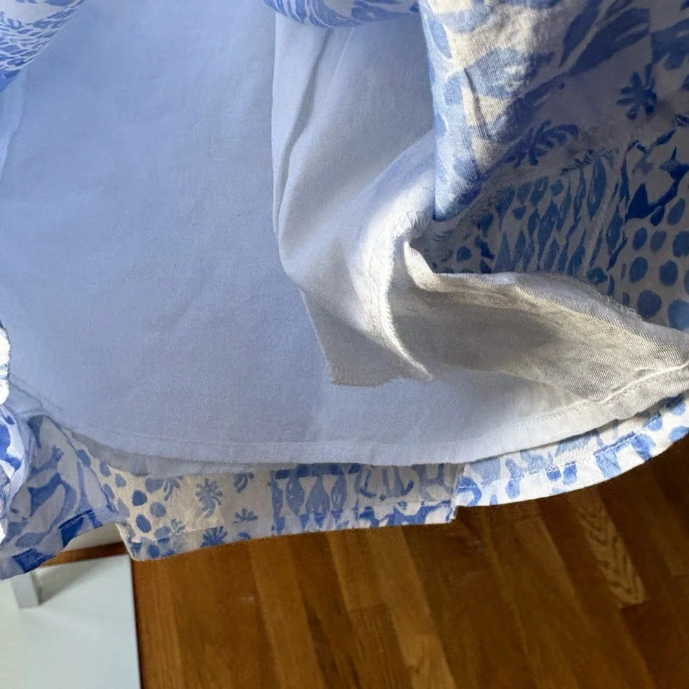 Vineyard Vines EUC Painted Patchwork Off The Shoulder 100% Cotton Romper Size L - Picture 8 of 13